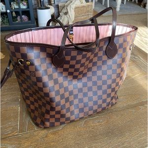 Designer inspired checkered tote bag